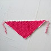 Pañoleta Tejida Crochet Luz, Fucsia & Blanco