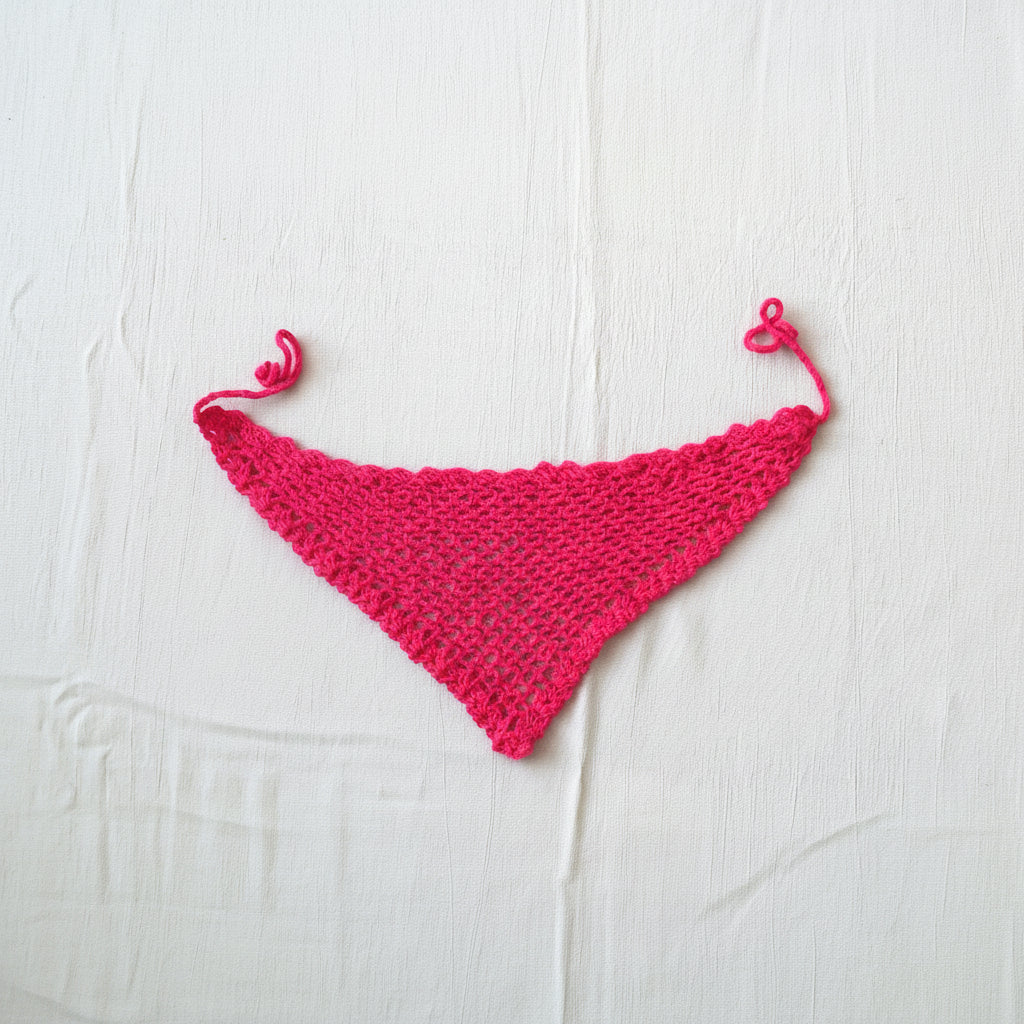 Pañoleta Tejida Crochet Patico, Fucsia