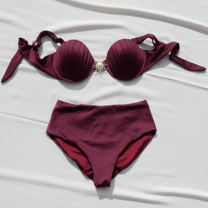 Bikini Tiro alto Soleil Malbec, Burdeos