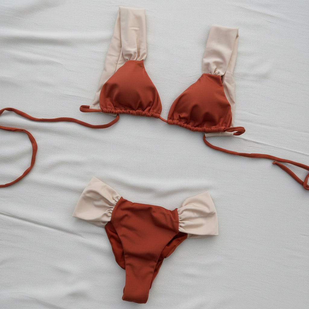 Bikini Hada, Naranja & Blanco Crema