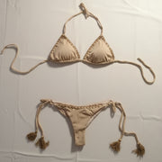Bikini Tejido Crochet, Beige