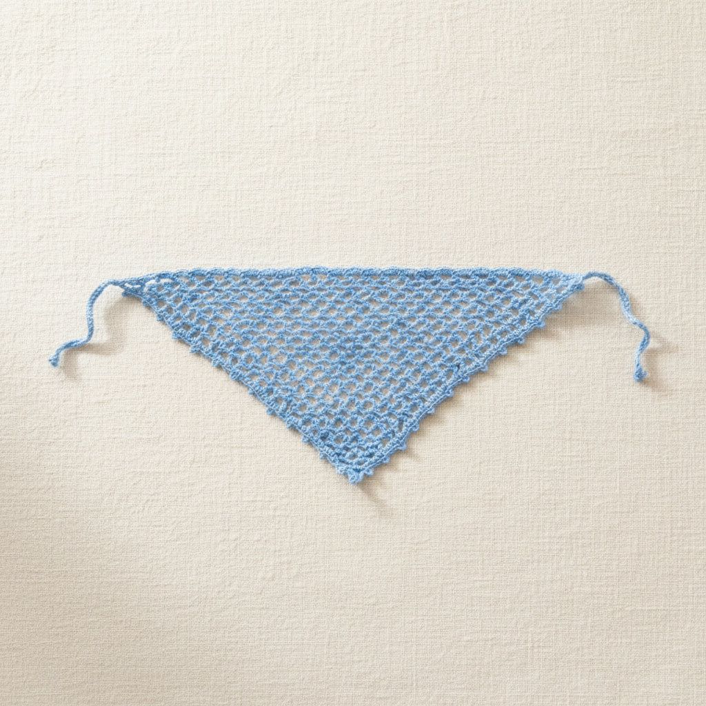 Pañoleta Tejida Crochet Patico, Azul